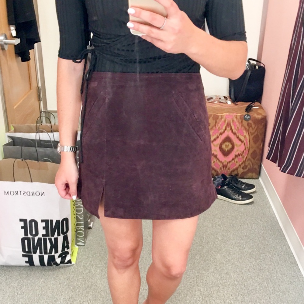 BLANK NYC suede purple mini skirt